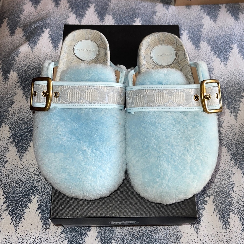 Coach shearling clog